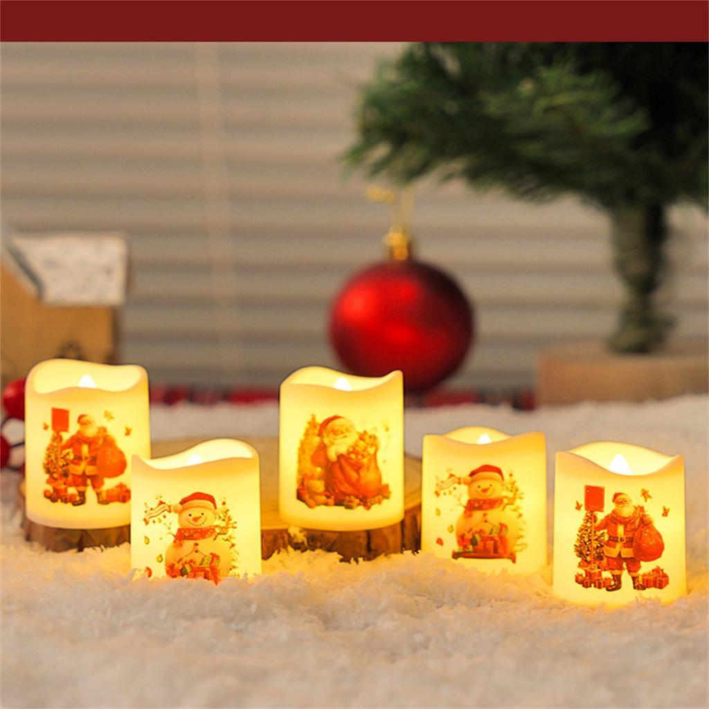 Рождественский светодиодный электронный набор свечей Рождественский карнавальный канун украшения Рождественское украшение атмосфера свечи свет 6 шт