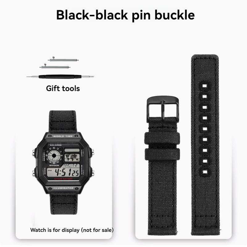 Канвас ремешок с быстрой заменой  Для Casio G-Shock AE-1200WH/1300/1000/A159 A158W A168 / F91w AE1200 нейлоновый Браслет Ремешок для часов 18мм