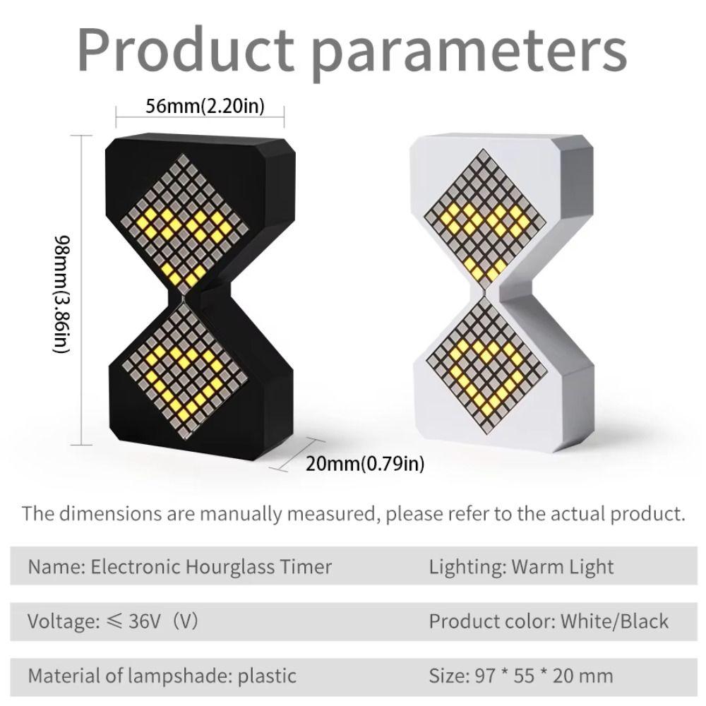 Adjustment Electronic Timer Brightness 3D Hourglass Ornament Creative Night Light  Birthday Gift