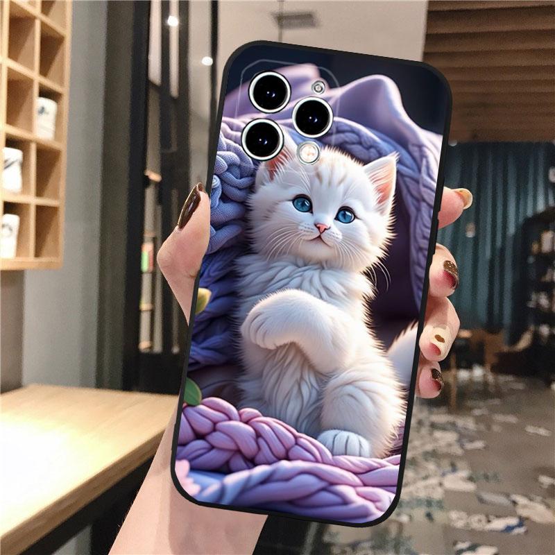 Чехол для телефона с милым котенком и котом для iPhone Samsung Galaxy Redmi Xiaomi Oppo OnePlus Note SA 7 8 9 10 11 12 13 14 20 21 22 23 53 54 Pro Max Plus Ultra