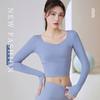 Осенне-зимние бесшовные облегающие спортивные топы для фитнеса и бега с длинным рукавом для йоги