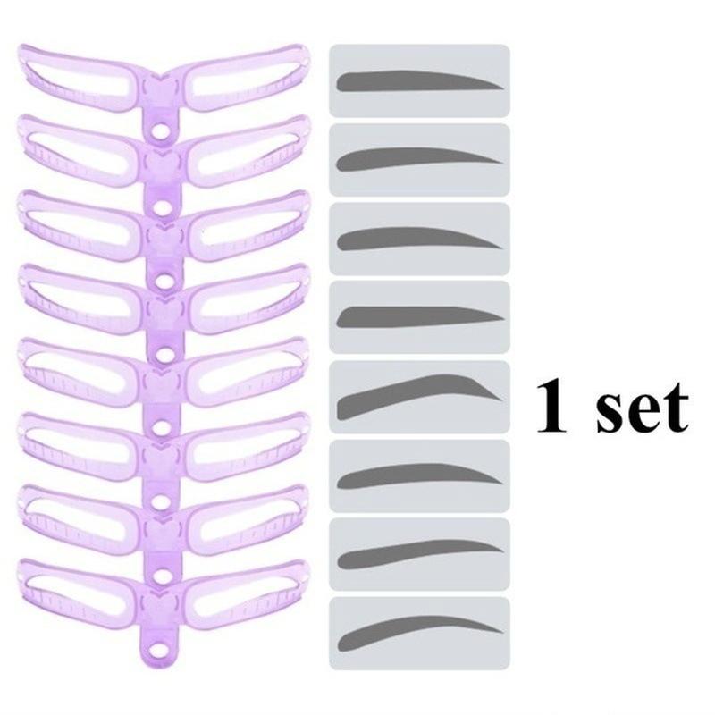8 в 1 многоразовый трафарет для бровей, красивый макияж, штамп для бровей, шаблон, набор форм для бровей, инструменты для макияжа бровей