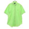 Short Sleeve Classic Fit Button Down Shirt M Neon Green Men's Used