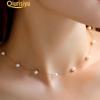 Women Faux Pearl Charm Pendant Chain Choker Short Necklace Jewelry Fashion Jewelry