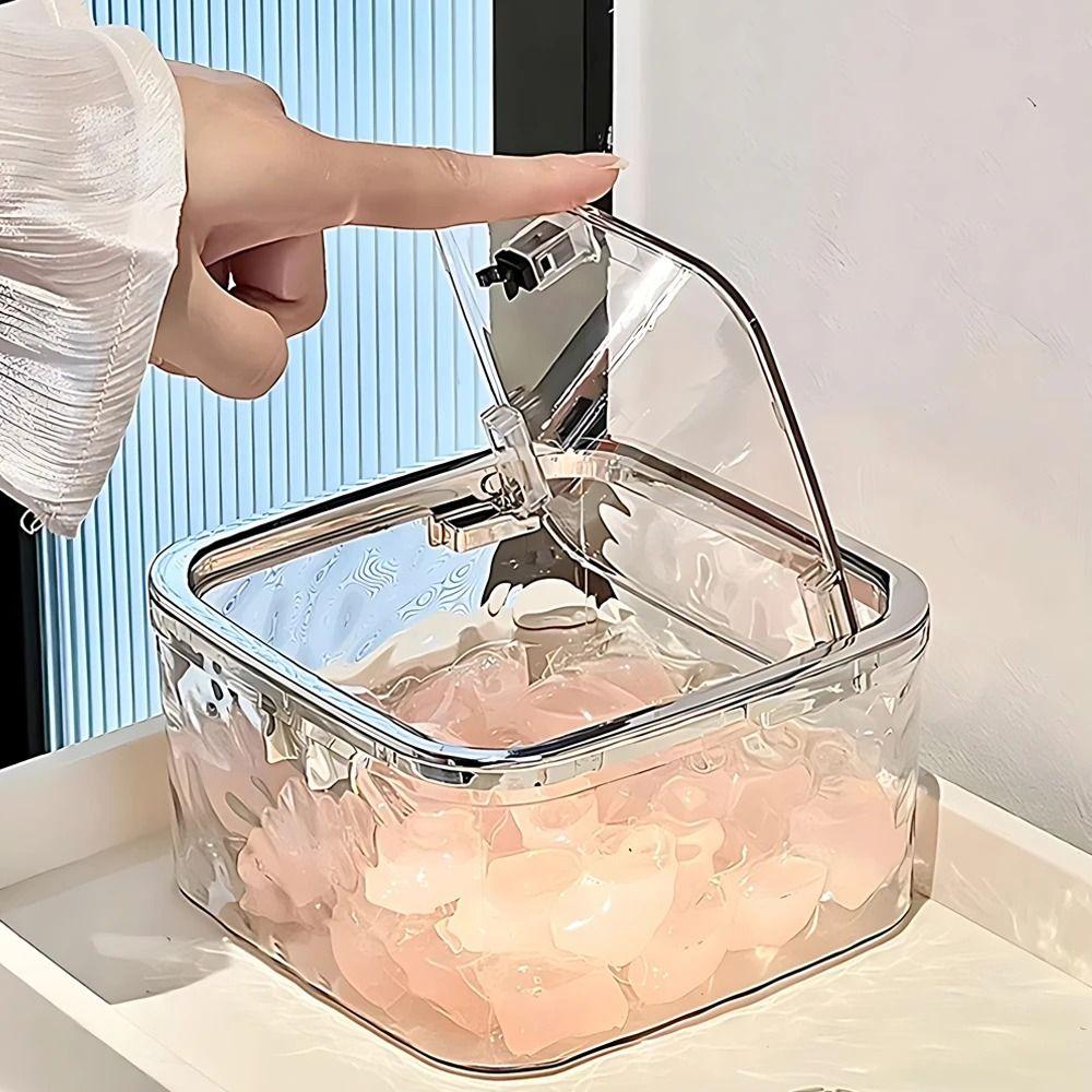 Thicken Clear Storage Box Household Desktop Trash Can New Laundry Pods Container