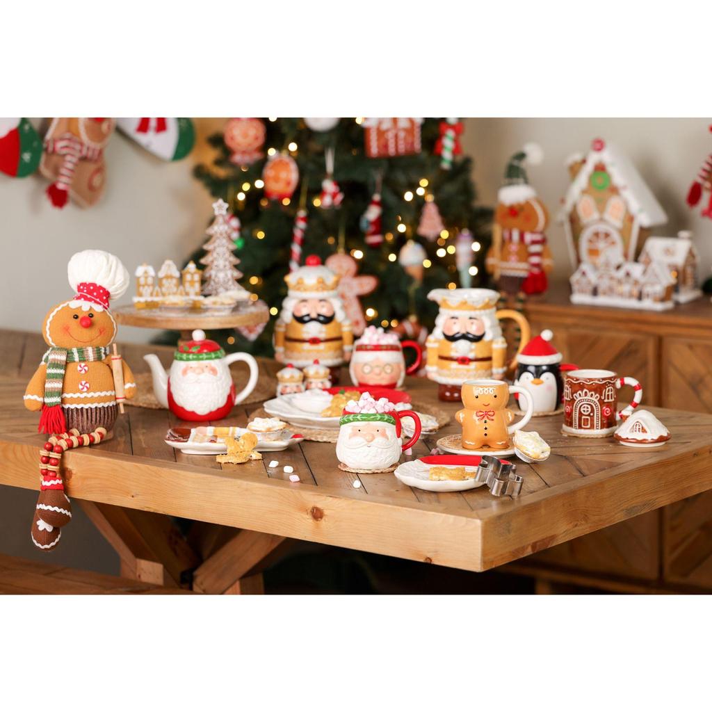Santa & Friends Ceramic Gingerbread Nutcracker Treat Jar