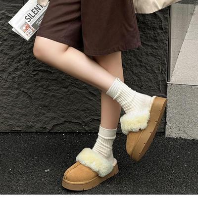 Женские шерстяные теплые сноубутсы на одной лямке 2025 года - износостойкие, на толстой подошве, модные, повседневная зимняя верхняя одежда