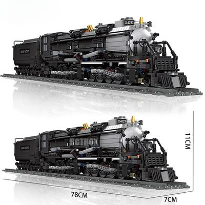 Классический технический поезд, строительные блоки, большой паровоз, железнодорожные пути, наборы, детские игрушки на день рождения, рождественский подарок