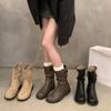 Retro Shoes, Simple Low-heeled Boots, New Versatile Women's Shoes, Dui Dui Ankle Boots, Motorcycle Boots