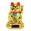 Solar-Powered Waving Hand Lucky Cat Statue | Motion Sensor Golden Maneki-neko Decor | for Home & Car Ornaments