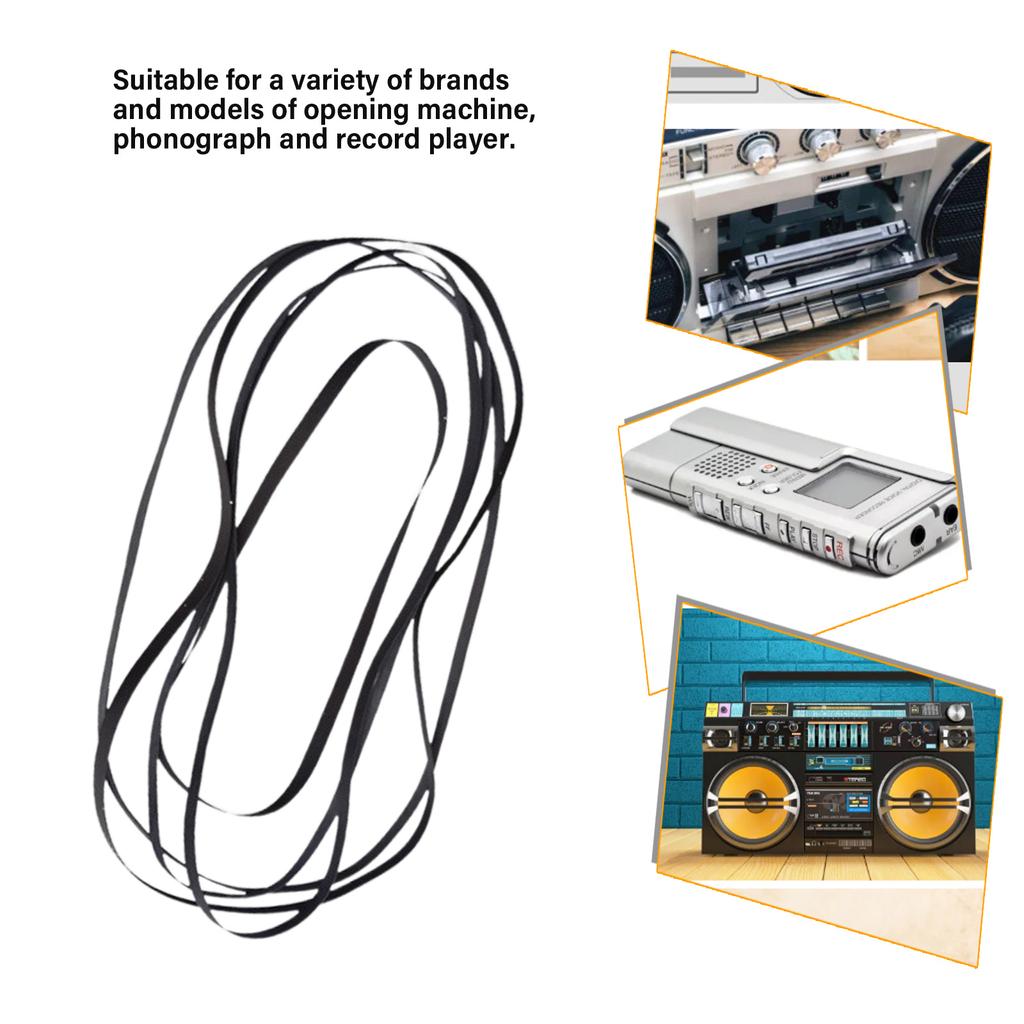 11PCS Rubber Turntable Belt Replacement Kit Record Player Drive Belts Square Cassettes Tape Machine Belts