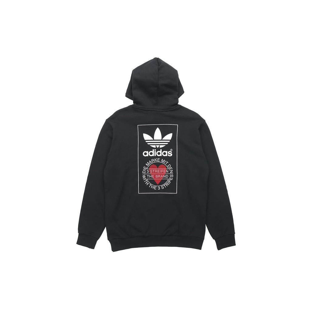 adidas Толстовка Originals Valentines Series с принтом логотипа на спине, мужские топы, черный GK7164