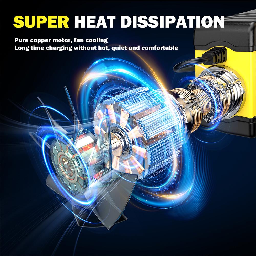 12V/8A 24V/4A Полностью автоматическое автомобильное зарядное устройство Импульсный ремонт FOXSUR Автомобильный грузовик AGM Свинцово-кислотный ЖК-дисплей Автоматическая зарядка аккумулятора FBC122408D