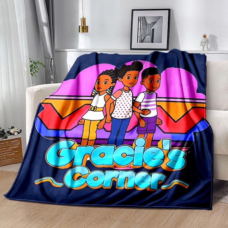 1pc Blanket Gracie's Corner Print Design, Lightweight Blanket for Sofa, Bed- Soft &Warm, Gift for All Seasons like Christmas, Halloween