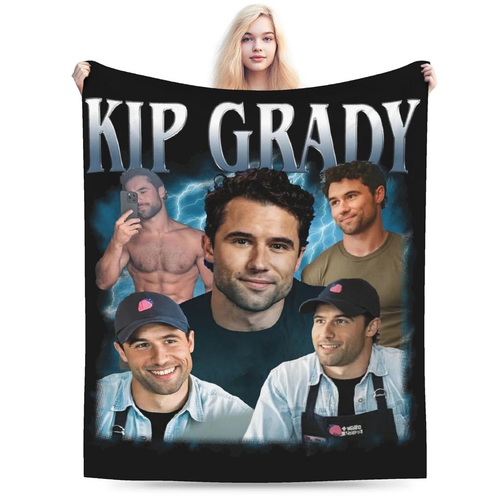 Heated Rivalry Kip Grady Blanket Fleece Print Breathable Super Warm Throw Blanket for Bedding Travel Quilt