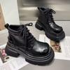 Ботильоны на плоской подошве на платформе, женские повседневные туфли на высоком каблуке, зимние модные кроссовки 2025 года, трендовые готические ботинки для ходьбы на шнуровке, женские ботинки