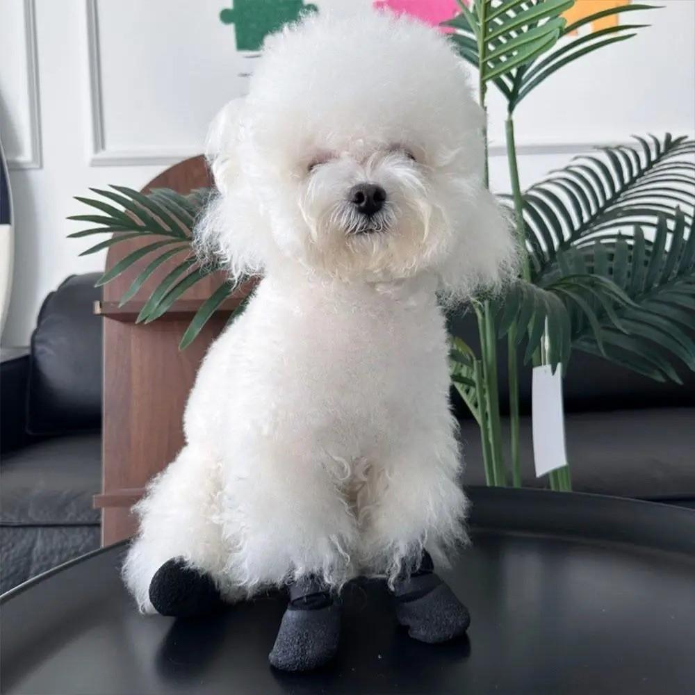 4PCS Adjustable Dog Mesh Shoes Waterproof Pet Paw Protector Portable Pet Boots Outdoor Walking