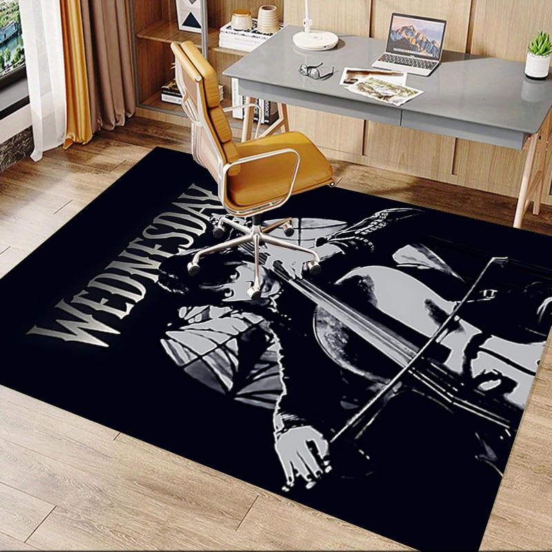 Wednesday'S Musical Journey Carpet For Playroom Bedroom Living Room Sofa Home Decorkids Game Area Rug Nonslip Floor Mat