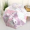 My Melody & Kuromi's Party Cartoon Cartoon Umbrella, Portable 3-Fold Compact Umbrella, Suitable for Camping, Hiking and Travel, Ideal Easter Birthday