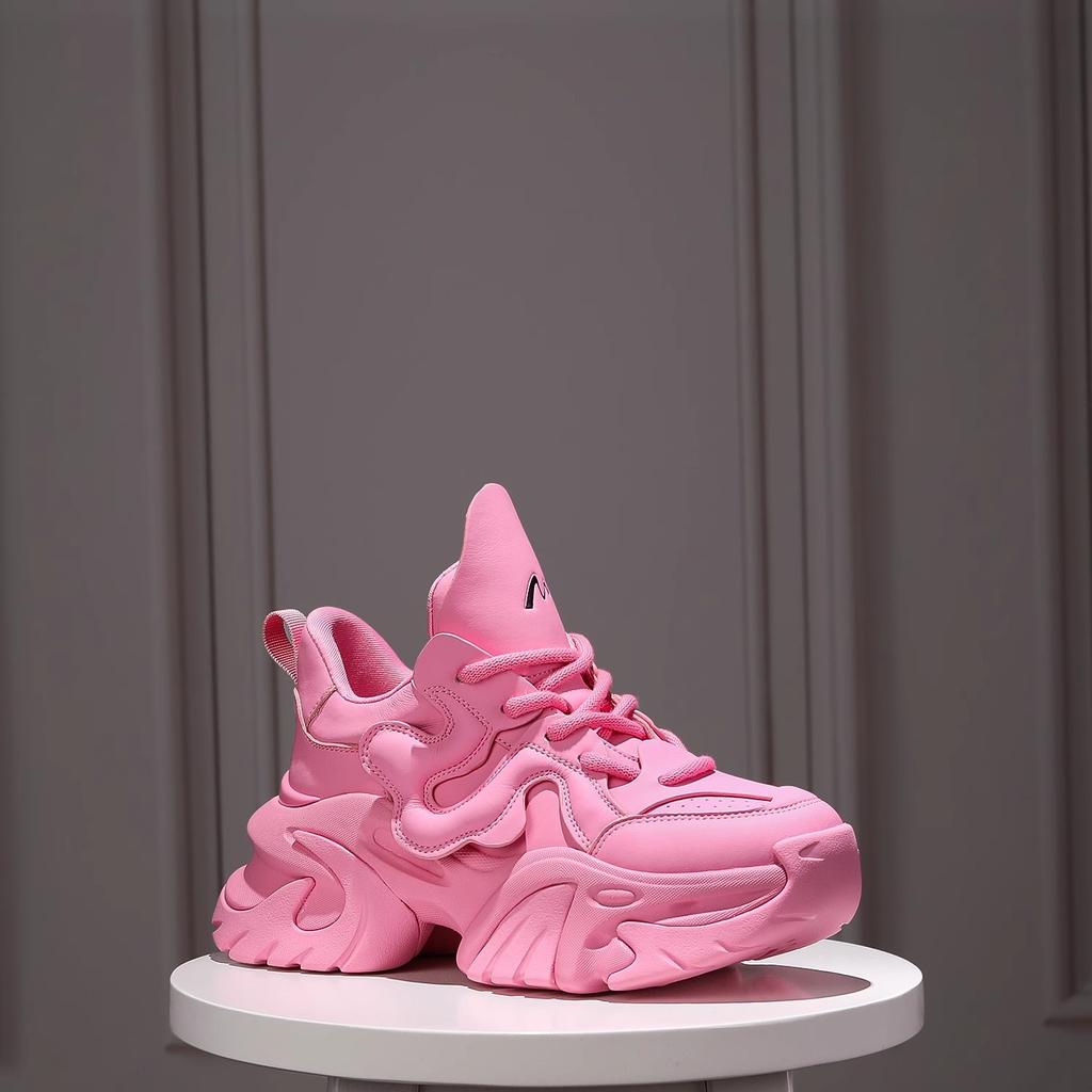 Женская весенне-летняя повседневная спортивная обувь с толстой подошвой и увеличенной сеткой