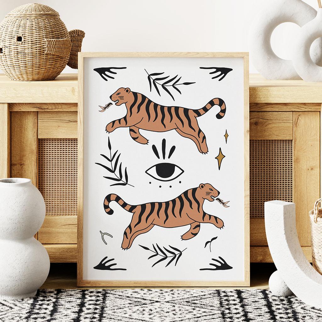 Plakat ilustracja tygrysy