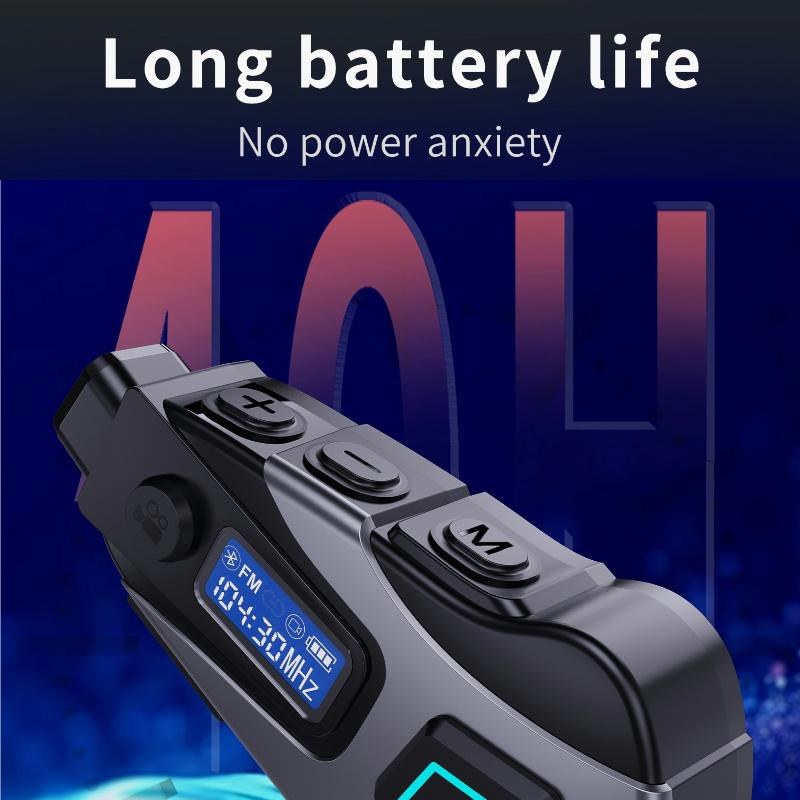 K10 Bluetooth 5.4 Гарнитура для мотоциклетного шлема, аккумулятор 1200 мАч, ЖК-дисплей, видеорегистратор, FM-радио, водонепроницаемый наушник