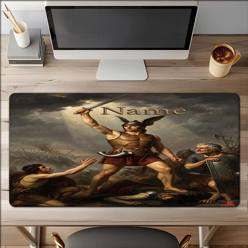 Custom Name Heroes Gaul Theme Mouse Pad Non Slip Rubber Base Multifunctional Office Home Decor Perfect For Workspace Personalization
