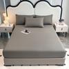 3pcs Solid Color Ultra-fine Fiber Fitted Bed Sheet Pillowcase Set Skin Friendly Breathable King Size Bed Sheet Mattress Cover