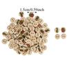 100pcs Mixed Color Decorative Wooden Buttons 2 Holes Mixed Printing Buttons  DIY Projects