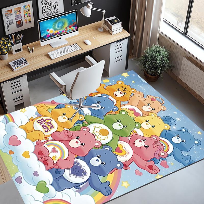 Care Bears Pattern Rug, Indoor/Outdoor Mat, for Picnic, Gameroom, Bedroom, Office, Living Room, Home Decor Carpet, Birthday Gift