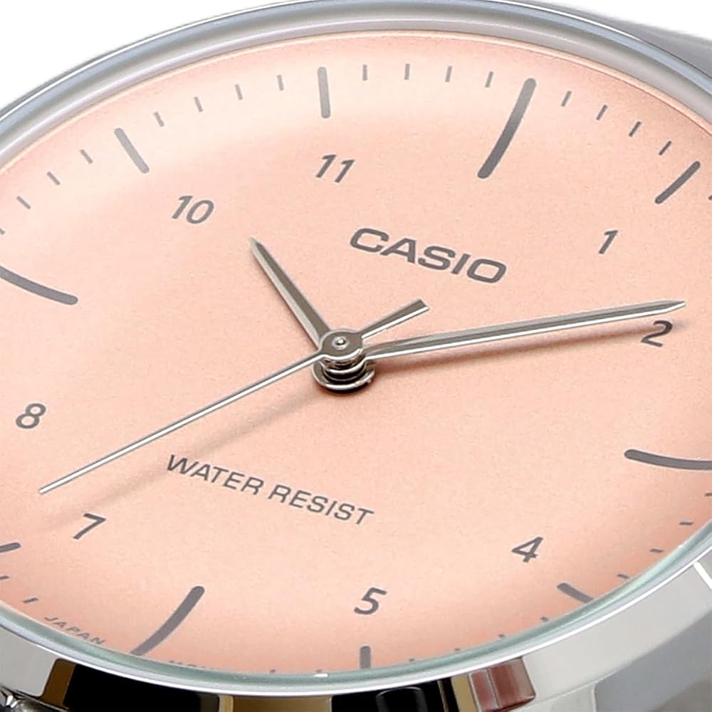 Casio LTP-VT03D-4B Analog Quartz Women's Watch Salmon Pink Metallic Metal Band
