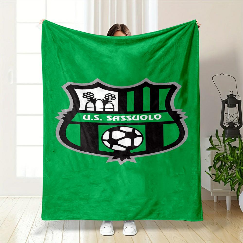 U.S. Sassuolo Football Logo printed Flannel blanket for bedroom, living room, sofa, and nap