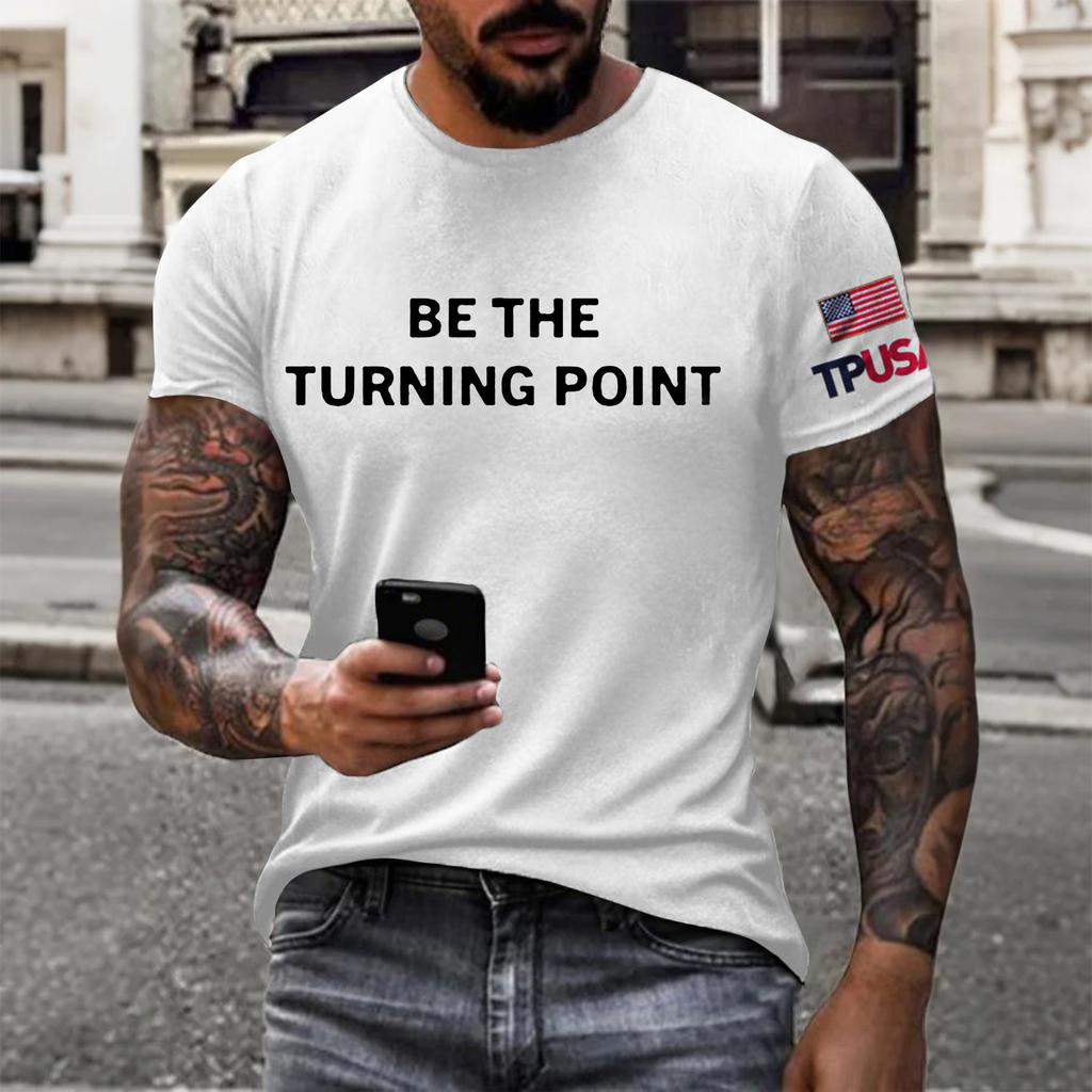 Men's Printed Short Sleeve T-Shirt Men's Loose Casual Short Sleeve Top