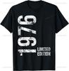 Vintage 1976 Music Cassette 48th Birthday Gifts 48 Years Old T-Shirt Graphic Custom Printed Short Sleeve Shirts Men Clothing