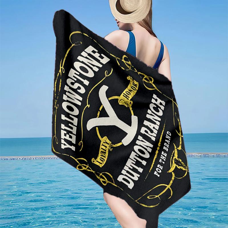 Yellows-tone Dutton Ranch Beach Towel, Super Soft Microfiber, Gift for Her/Him, Birthday, for Pool, Beach, Travel, Home Decor Fan gifts