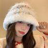 Корейский стиль искусственный мех шляпа панама Y2K зимняя кепка для бассейна мягкая плюшевая рыбацкая шляпа повседневная