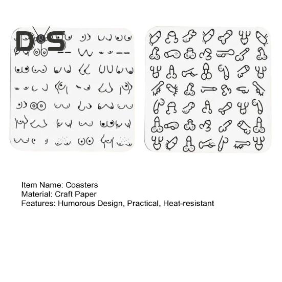 Забавный Willy Coaster Юмористические подставки для напитков Новинка Подарок для розыгрыша для взрослых Подставки для игровых вечеринок Домашний декор