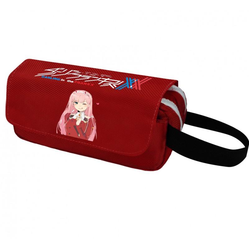 Anime Darling In Franxx Zero Two Pencil Case Large Capacity Multifunctional Student Stationery Pouch