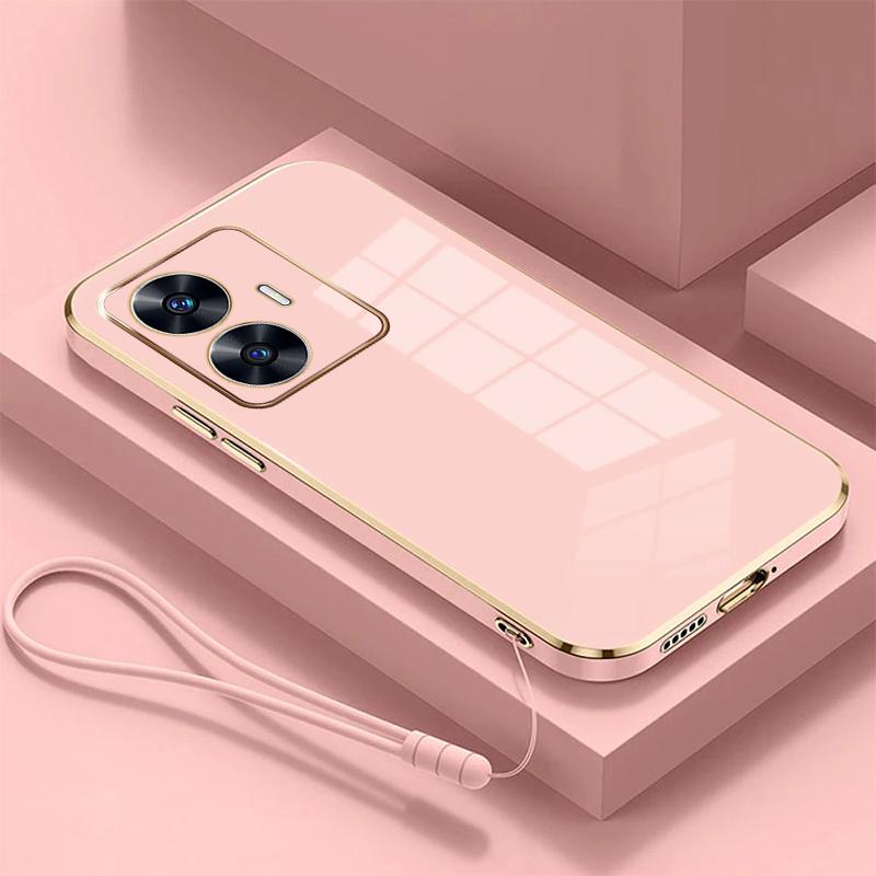 Чехол для Realme 12 OPPO Realme C67 10 11ProPlus C67 C55 C53 C35 C33 C31 C30 C30S C21, роскошная противоударная задняя крышка с квадратным покрытием