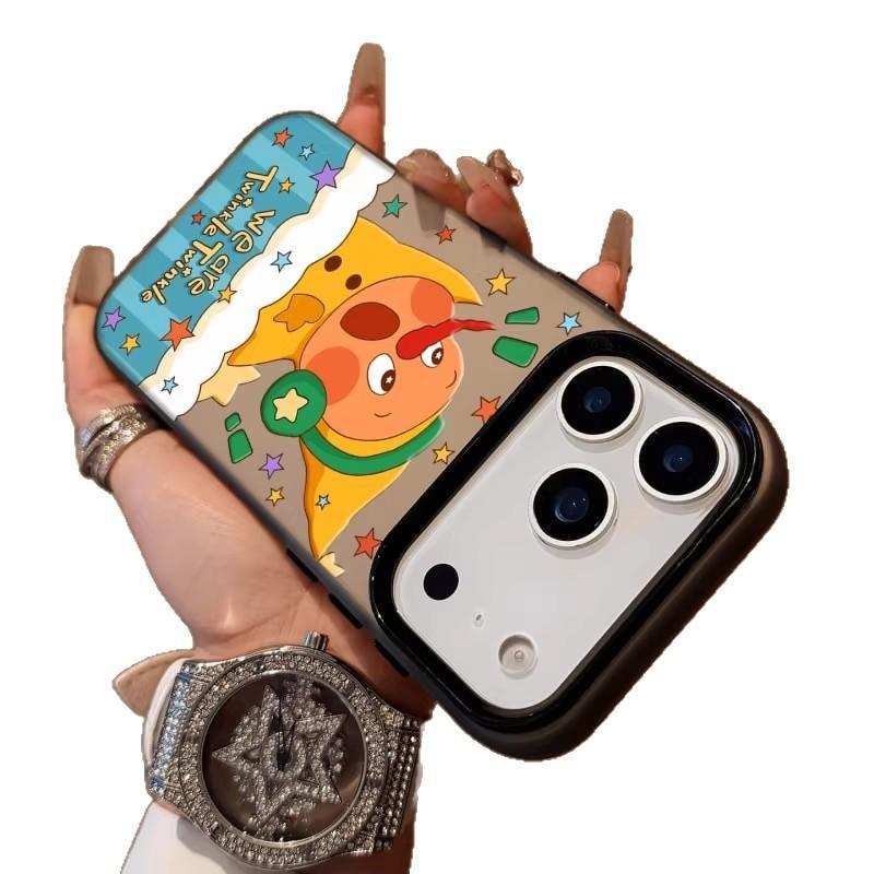 Милый мультяшный чехол на весь экран с разноцветными звездами и клеткой, чехол для мобильного телефона 'Звездный злодей' для IPhone17151413, женский чехол