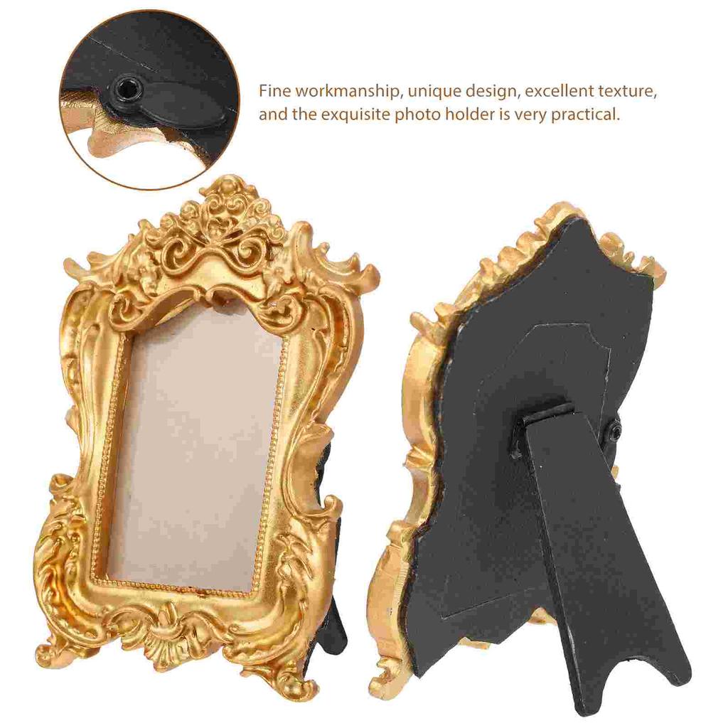 10.5X15Cm European Style Vintage Resin Carving Picture Frame nament Home Decor Display Holder Wall Photo Frame Desktop Frame For