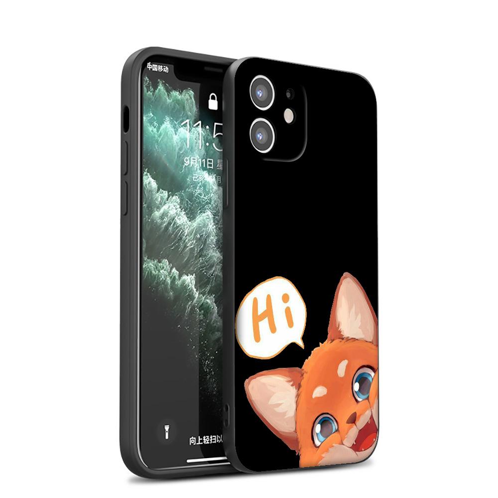 GX110 Kawaii Cute Fox силиконовый мягкий чехол для iPhone 13 12 Mini 11 Pro XS Max XR X 8 7 6 6S Plus 5 5S SE 2020