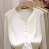 Новый осенний кардиган с V-образным вырезом для женщин, Простая и элегантная вязаная куртка-свитер
