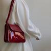 Retro Red Leather Small Square Bag, Underarm Bag, Fashionable and Versatile Square Hand Bag, Shoulder Bag, Crossbody Bag