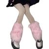 Yousheng Fuzzy Leg Warmers Women Knee Length Faux Fur Leg Warmers Winter Long Boots Shoes Cuff Cover for Girls Street Party Daily Wear