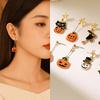 Enamel Ghost Ear Studs Star Pumpkin Dangle Earrings Retro Halloween Earrings  Unisex