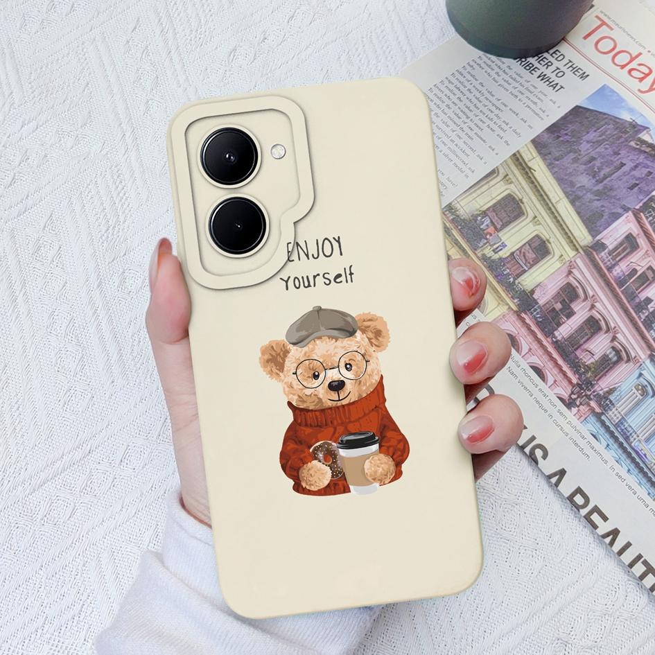 Чехол для OPPO Realme Realme GT Neo2 3 5 C30 C31 C33 C35, милый модный защитный чехол с изображением медведя, мягкий жидкий силикон для Realme C11 C12 C20, основной бампер