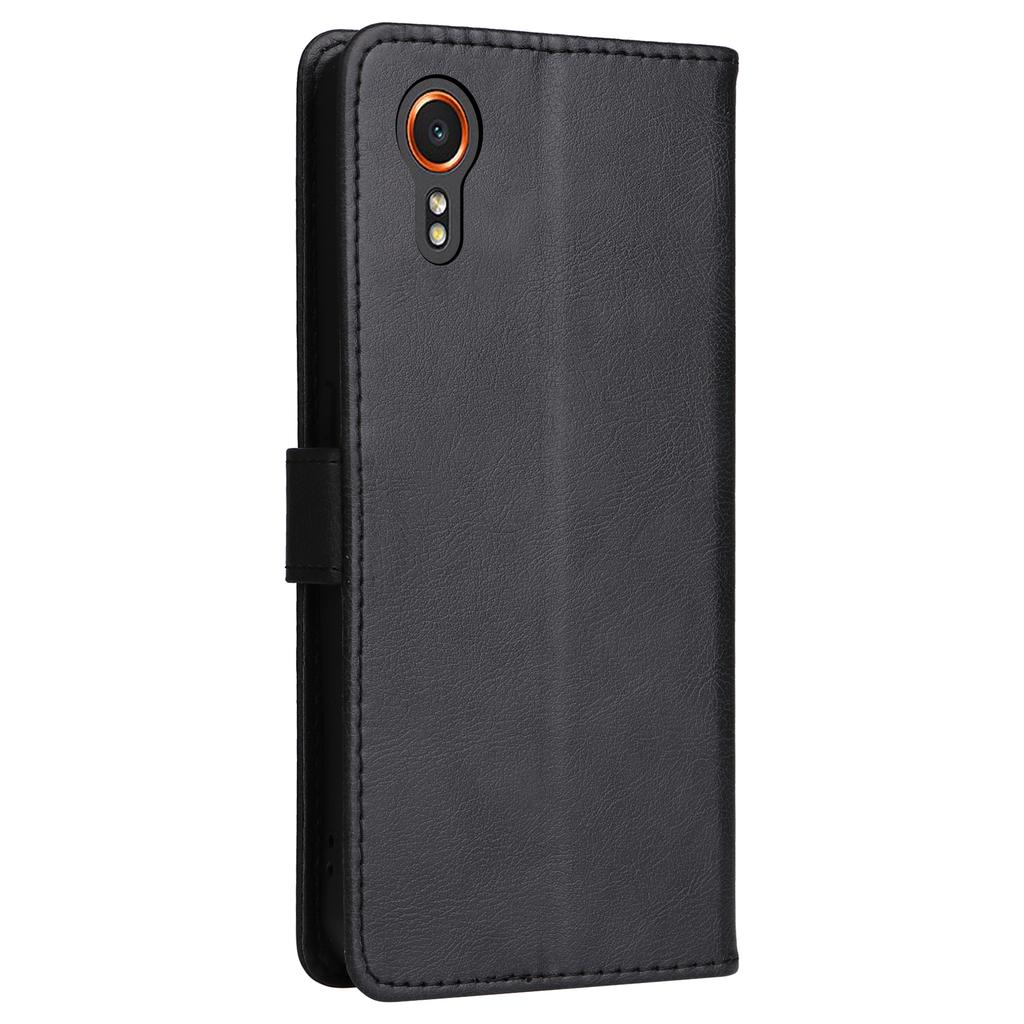 Чехол для Samsung Galaxy Xcover7 Однотонный кожаный мобильный чехол-кошелек с подставкой и ремешком