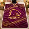 Flannel BlanketBrisbane Broncos Warm Soft Throw Blanket for Indoor Sofa Bed Living Room Use