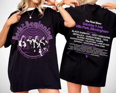 Black Sabbath Back To The Beginning Футболка Футболка в стиле хэви-метал Подарок для фанатов Графическая футболка с коротким рукавом Унисекс Мужская Женская Летняя